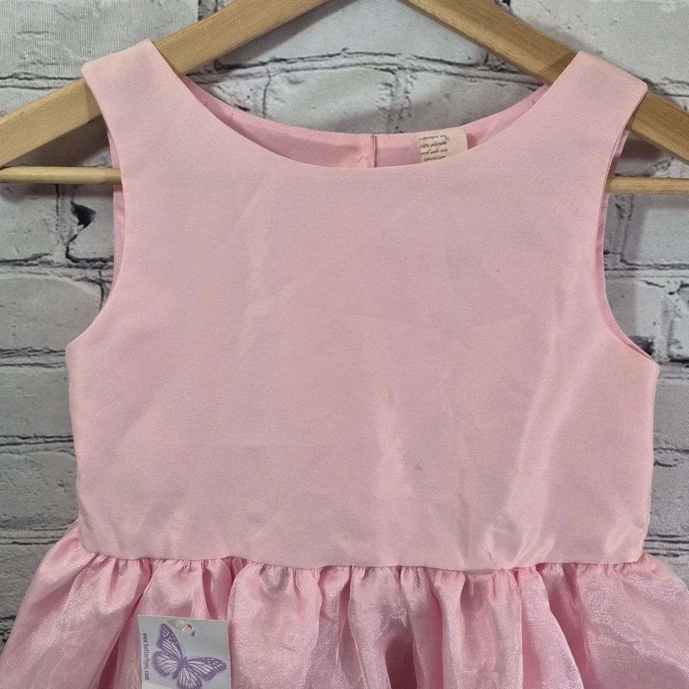 Vintage Butterflyxc Size 8 Pink Princess Ballgown Flower‎ Girl Dress New Flaw